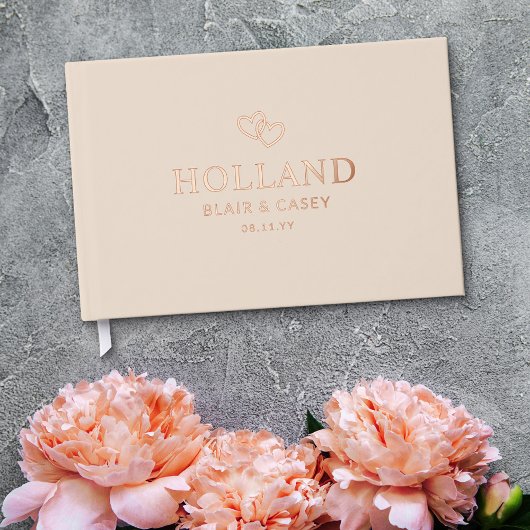 Almond Interlocks romantische Hochzeit Gästebuch