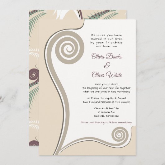 Almond Koru - Neubeginn - Einladung (Vorne/Hinten)