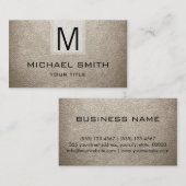 Almond Leather Textured Monogram Visitenkarte (Vorne/Hinten)
