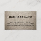 Almond Leather Textured Monogram Visitenkarte (Rückseite)