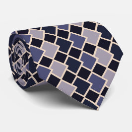 Almond Lila Navy Geometric Diamond Shape Krawatte