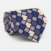 Almond Lila Navy Geometric Diamond Shape Krawatte (Gerollt)