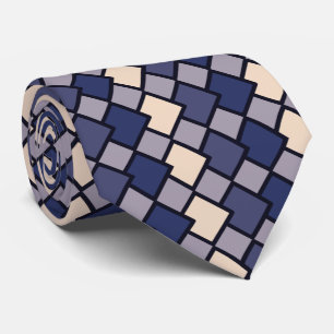 Almond Lila Navy Geometric Diamond Shape Krawatte