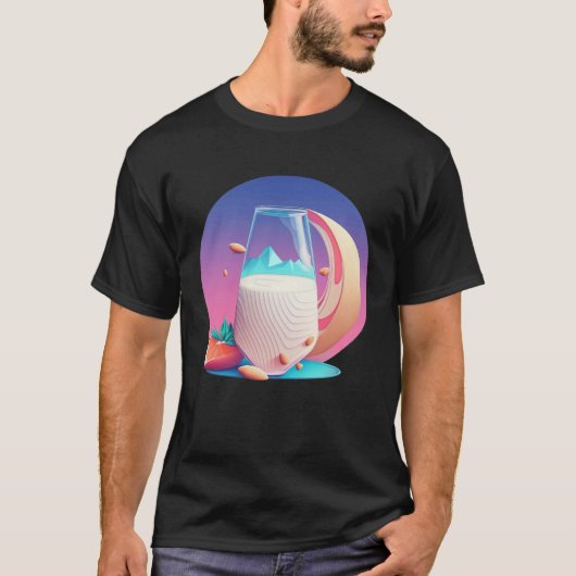 Almond Milk Synthwave 80s Retrowave Aesthetic T-Shirt (Vorderseite)