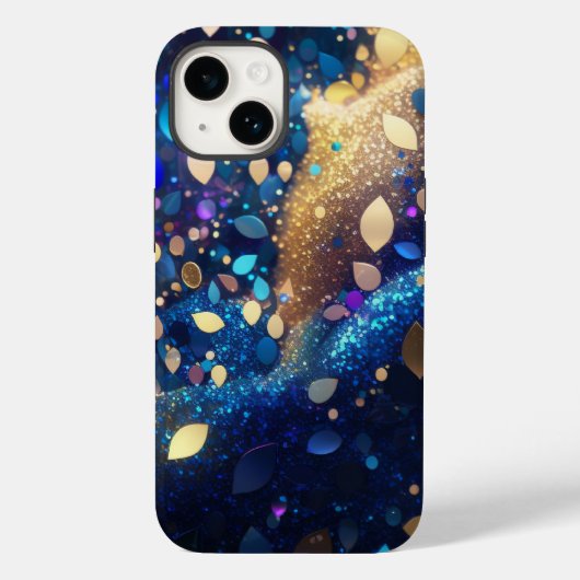 Almond Navy Blue Glitzer iPhone Mate Tough Case (Rückseite)