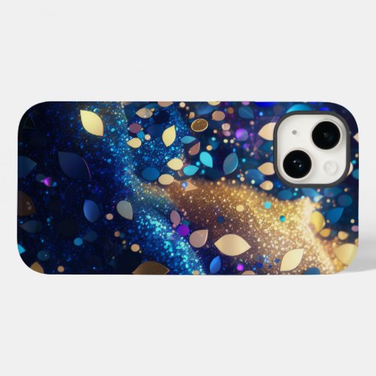 Almond Navy Blue Glitzer iPhone Mate Tough Case (Rückseite (Horizontal))