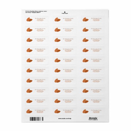 Almond Return Address Label (Vorne)