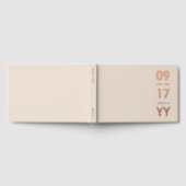 Almond Rose Gold Modern Wedding Date Typografie Gästebuch (Voll)