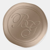 Almond Script Double Monogram Wax Siegel Stickers (Vorderseite)