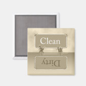 Almond Tan Dirty Clean Geschirrspüler Magnet (Vorderseite/Rückseite)