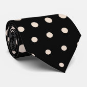Almond Techno Dots Modern Black Krawatte (Gerollt)
