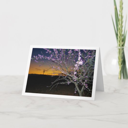 Almond Tree at Night Portrait Karte (Vorderseite)