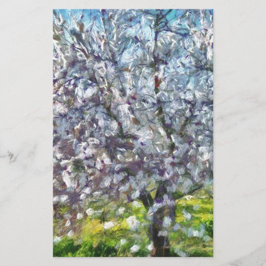 Almond Tree Blossom Kunstmalerei Briefpapier (Vorderseite)