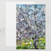 Almond Tree Blossom Kunstmalerei Briefpapier (Vorne/Hinten)