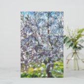 Almond Tree Blossom Kunstmalerei Briefpapier (Stehend Vorderseite)