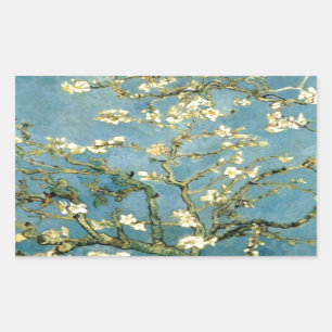Almond Tree blühend von Van Gogh Rechteckiger Aufkleber