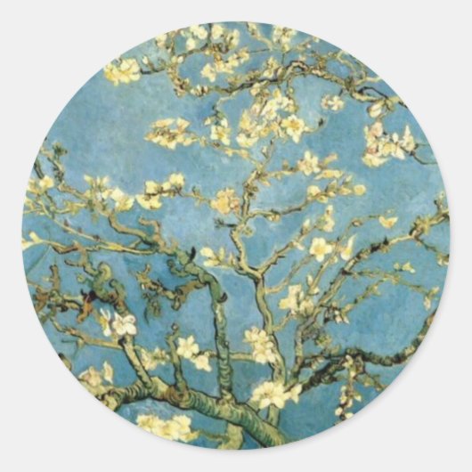 Almond Tree blühend von Van Gogh Runder Aufkleber (Vorderseite)