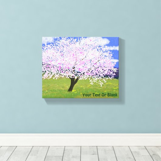 Almond Tree in Bloom Leinwanddruck (Insitu (Holzboden))