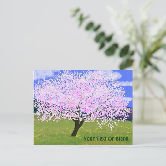 Almond Tree in Bloom Postkarte (Stehend Vorderseite)