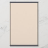 Almond Warm Gray Borders Mit Monogramm Briefpapier (Rückseite)