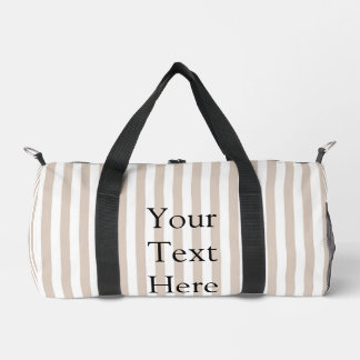 Almond & White Stripes  Duffle Bag