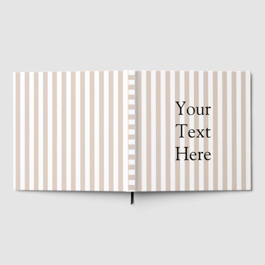 Almond & White Stripes Gästebuch (Voll)