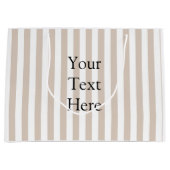 Almond & White Stripes  Große Geschenktüte (Vorderseite)