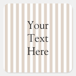 Almond & White Stripes  Quadratischer Aufkleber