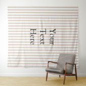 Almond & White Stripes  Wandteppich (Beispiel (Horizontal))