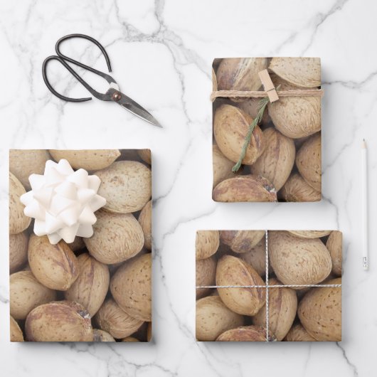 Almonds Herbstmuster Geschenkpapier Set (Vorderseite)