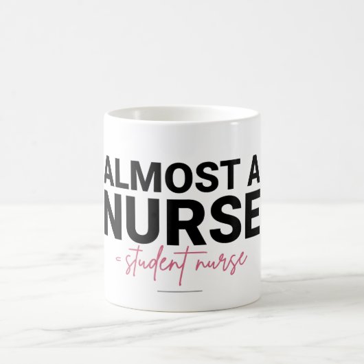 Almost a Nurse Student Nursing School Pink Script Kaffeetasse (Mittel)