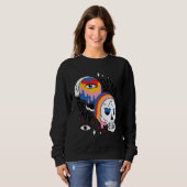 Almost Dead Weird Bizarre Skull Rainbow Sweatshirt (Vorne ganz)