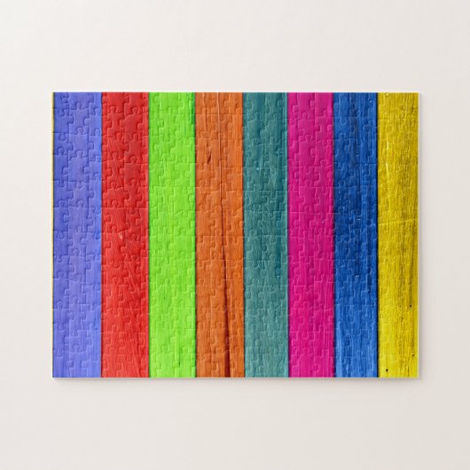Almost  impossible colorful planks jigsaw puzzle (Horizontal)