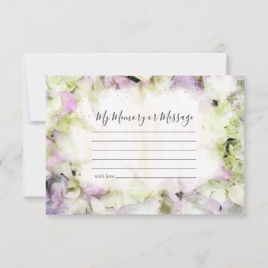 Almost Pink Hydrangea Share a Memory Funeral  Mitteilungskarte (Rückseite)