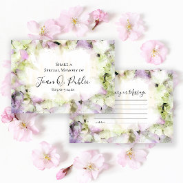 Almost Pink Hydrangea Share a Memory Funeral  Mitteilungskarte