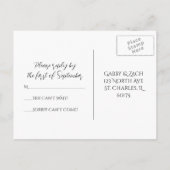 Almost Pink Hydrangea Wedding RSVP Response Einladungspostkarte (Rückseite)