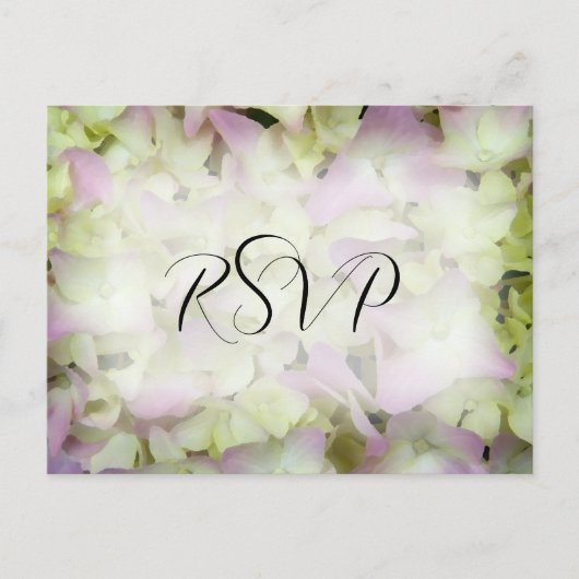 Almost Pink Hydrangea Wedding RSVP Response Einladungspostkarte (Vorderseite)