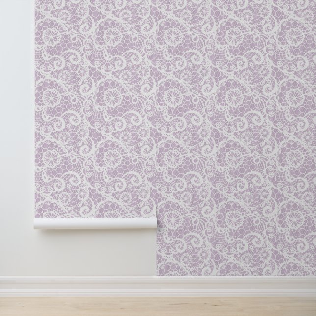 Almost White Lace on Pastel Pink Tapete (Anwendung)