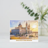 Almudena Kathedrale Madrid Spanien Moderne Postkarte (Stehend Vorderseite)