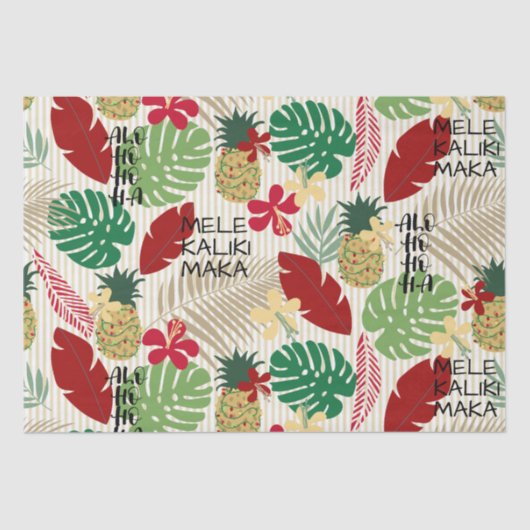 ALO-HO-HO-HA Hawaiian Tropical Holiday Wrapping P Seidenpapier (Vorderseite)