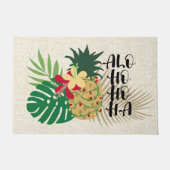 ALO-HO-HO-HA Hawaiianische Ananas Fußmatte (Vorderseite)
