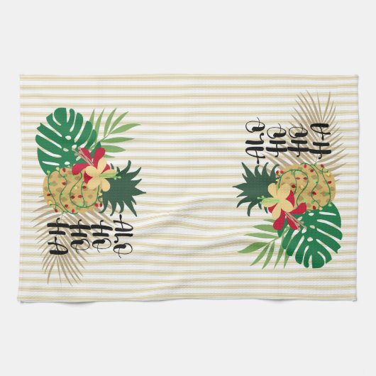 ALO-HO-HO-HA Hawaiianische Ananas Geschirrtuch (Horizontal)