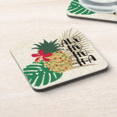 ALO-HO-HO-HA Hawaiianische Ananas Getränkeuntersetzer (Linke Seite)
