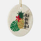 ALO-HO-HO-HA Hawaiianische Ananas Keramik Ornament (Rechts)