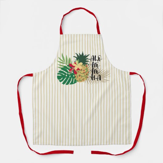 ALO-HO-HO-HA Hawaiianische Ananas Schürze (Vorderseite)
