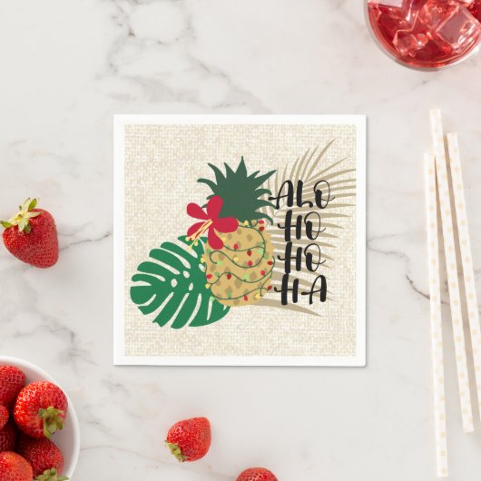 ALO-HO-HO-HA Hawaiianische Ananas Serviette (Beispiel)