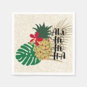 ALO-HO-HO-HA Hawaiianische Ananas Serviette (Vorderseite)