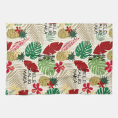 ALO-HO-HO-HA Hawaiischer Tropenurlaub  Geschirrtuch (Horizontal)