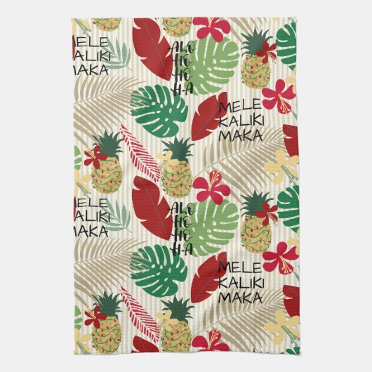 ALO-HO-HO-HA Hawaiischer Tropenurlaub  Geschirrtuch (Vertikal)