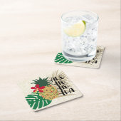 ALO-HO-HO-HA Hawaiisches Tropisches Ananas-Getränk Rechteckiger Pappuntersetzer (Vor Ort)